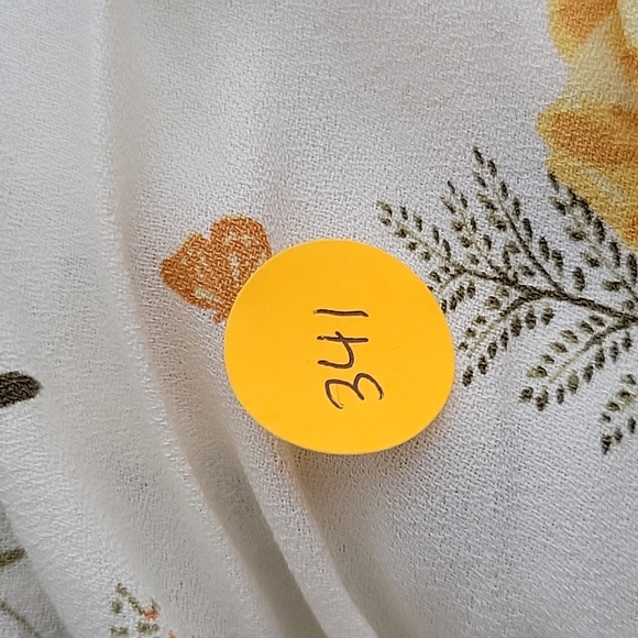 Reformation Pearl Dress Aurora Floral Cream Ivory Orange Gold Puff Sleeve Midi 2 - Picture 13 of 13